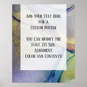 Add Your Custom Text Organic Abstract Alcohol Ink Poster