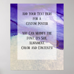 Add Your Custom Text Purple Abstract Alcohol Ink Poster