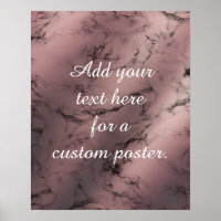 Add Your Custom Text Rose Gold & Black Marble