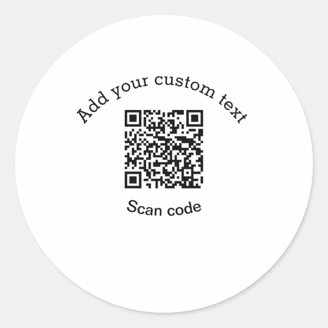 Add your custom text scan QR code business  Classic Round Sticker (Front)