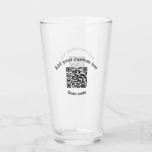 Add your custom text scan QR code business Glass