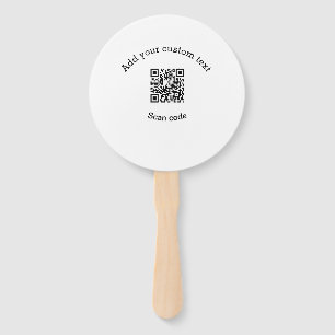 Add your custom text scan QR code business Hand Fan