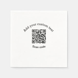 Add your custom text scan QR code business  Napkin