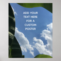 Add Your Custom Text Tropical Banana Leaves & Sky