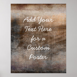 Add Your Custom Text Vintage Earth Tone Grunge Poster