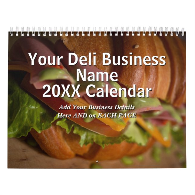 Add Your Deli Business Name Details 20xx  Calendar (Cover)