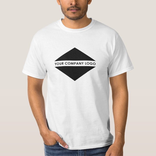 Add Your Design | Business Logo Men's White T-Shirt (Front)