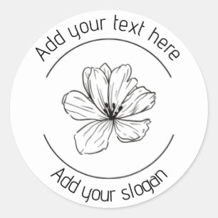 Add your details on this floral design classic round sticker