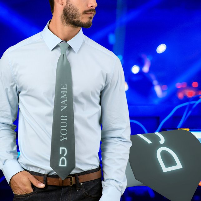 Add your Dj name outfit deejay Neck Tie (Creator Uploaded)