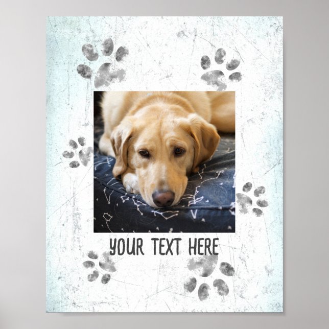 add your dog photo custom pet wall art  (Front)