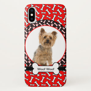 Add Your Dog's Name and Photo Red Bone Case-Mate iPhone Case