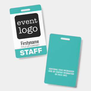 Add Your Event Logo with First Name - STAFF ID Badge