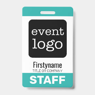 Add Your Event Logo with First Name - STAFF ID Badge