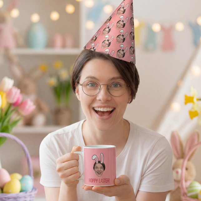 Add Your Face Personalized Easter Bunny Ears Photo Party Hat (Creator Uploaded)