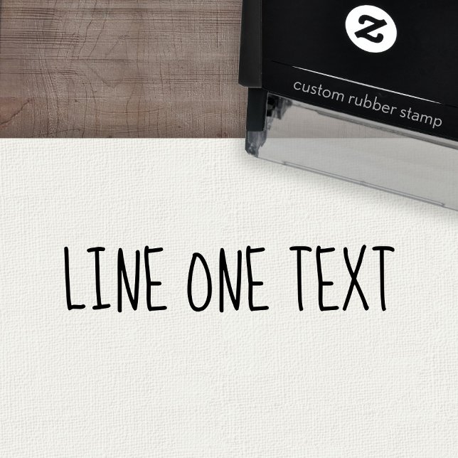 Add your favorite Text - One Line Handwritten Font Self-inking Stamp (Custom Self-Inking Rubber Stamp)