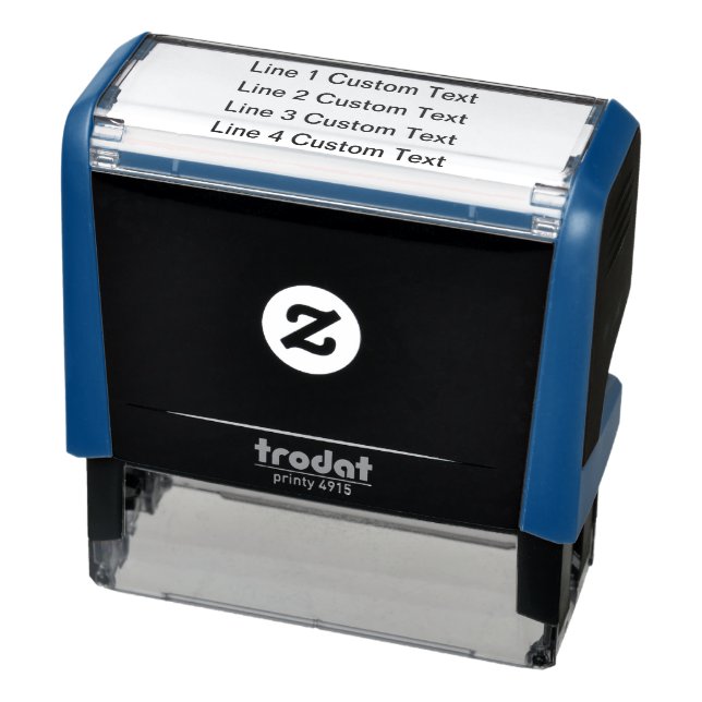 Add your favourite Text, Business 4 Lines Self-inking Stamp (Product)