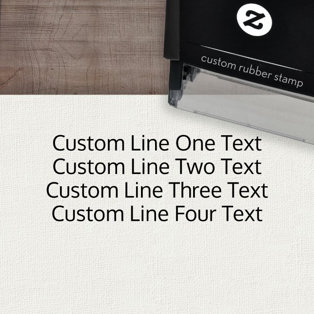 Add your favourite Text - Four Lines Sans Serif Self-inking Stamp (Custom Self-inking Rubber Stamp)