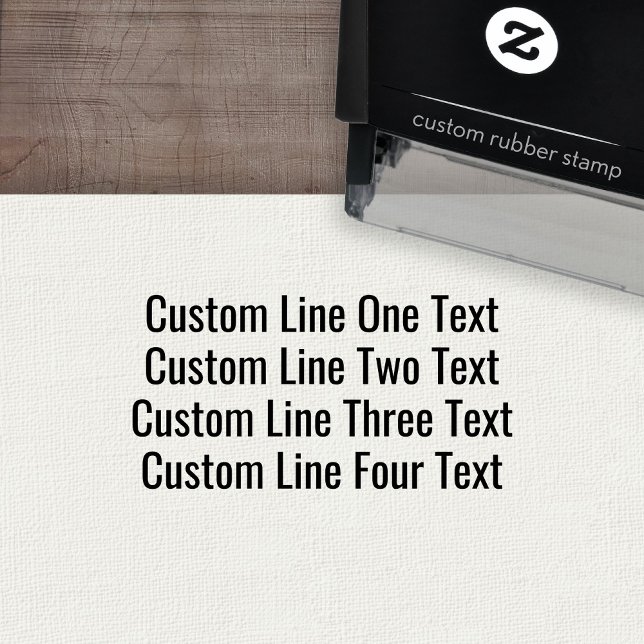 Add your favourite Text - Four Lines Sans Serif Self-inking Stamp (Custom Self-Inking Rubber Stamp)