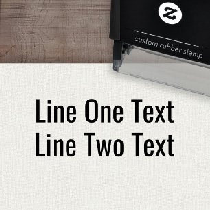 Add your favourite Text - Two Lines Sans Serif Fon Self-inking Stamp