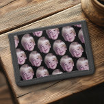 Add Your Floating Head Photo - Small Pattern Black Trifold Wallet<br><div class="desc">A png file with your head cropped works best.

A floating head makes this a fun and festive design for a gift. If you have the skills,  you can also replace this photo with your photo.</div>
