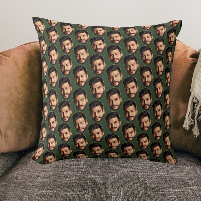 Add Your Funny Face Photo Pattern Personalised  Cushion (Creator Uploaded)