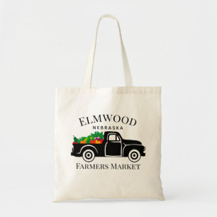 Add Your Hometown   Farm Pickup Farmers Market Tote Bag