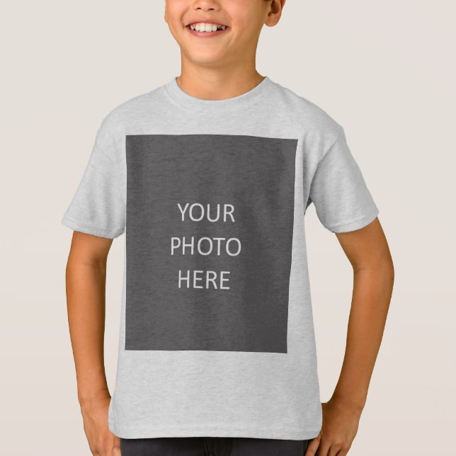 Add Your Image Photo Picture Logo Ash Colour T-Shirt (Front)