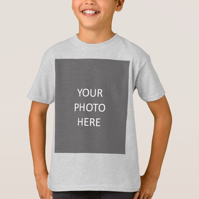 Add Your Image Photo Picture Logo Ash Grey T-Shirt (Front)