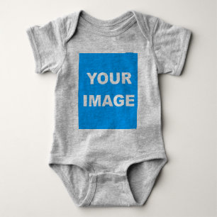 Add Your Image Photo Picture Logo Heather Grey Baby Bodysuit