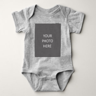 Add Your Image Photo Picture Logo Heather Grey Baby Bodysuit