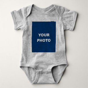 Add Your Image Photo Picture Logo Heather Grey Baby Bodysuit