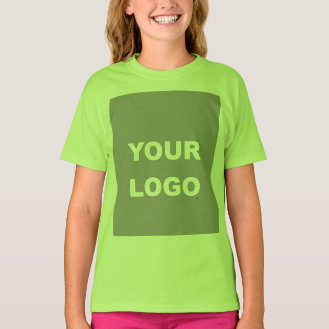 Add Your Image Photo Picture Logo Lime Green T-Shirt (Front)