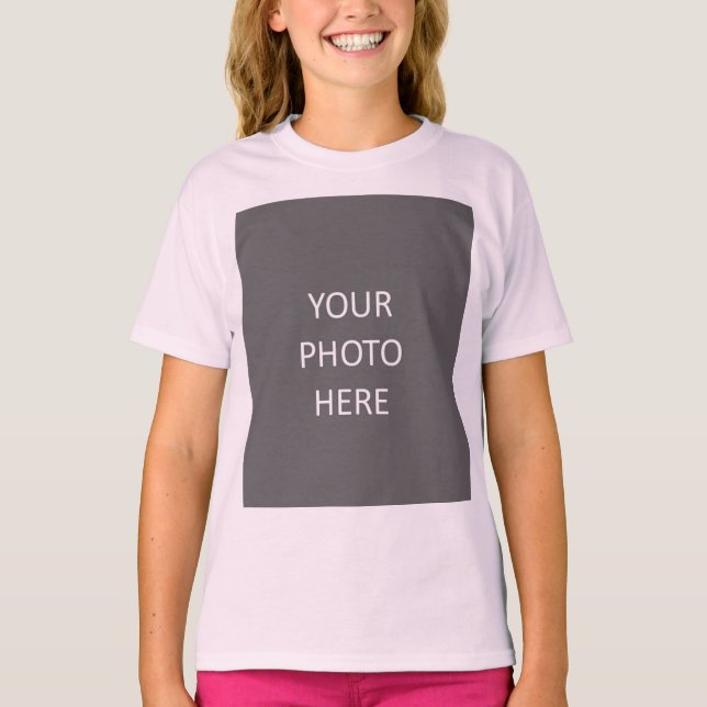 Add Your Image Photo Picture Logo Pale Pink T-Shirt (Front)