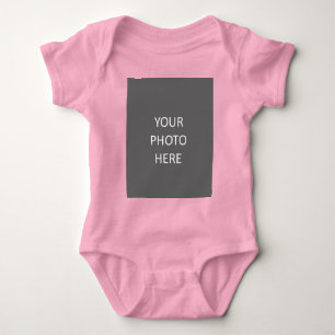 Add Your Image Photo Picture Logo Pink Baby Bodysuit