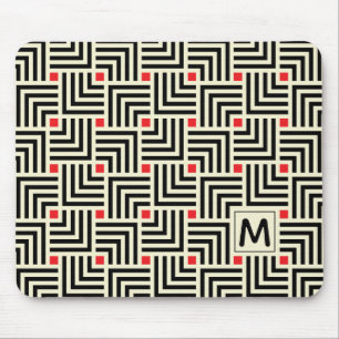 Add Your Initial   Geometric Lines Pattern Mouse Pad