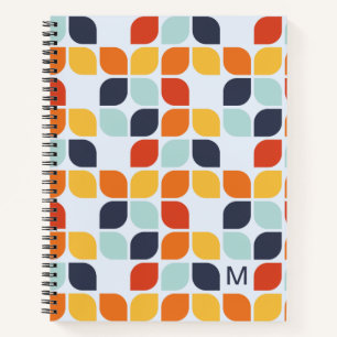 Add Your Initial Vintage Geometric Pattern Notebook