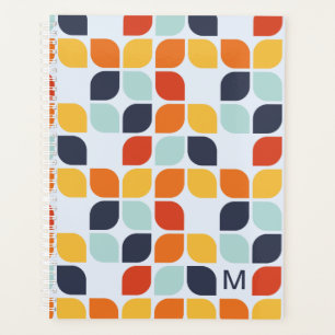 Add Your Initial Vintage Geometric Pattern Planner