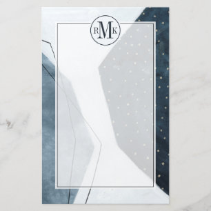 Add Your Initials Adjacent Abstraction Stationery