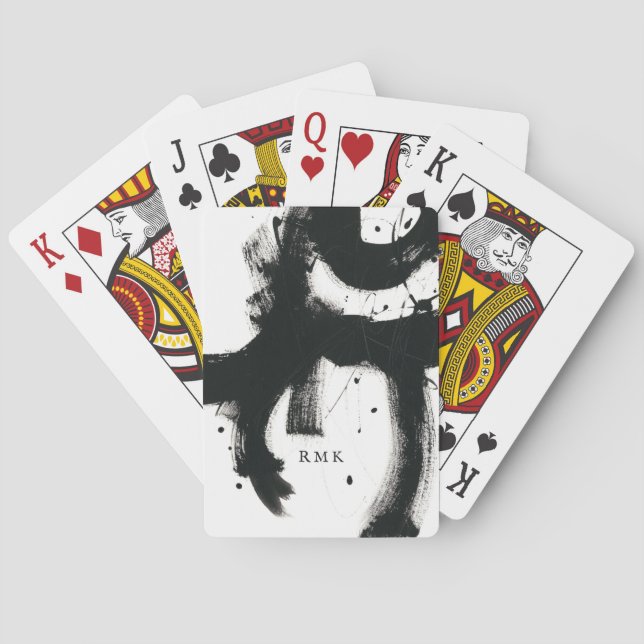 Add Your Initials | Onyx Gesture Playing Cards (Back)