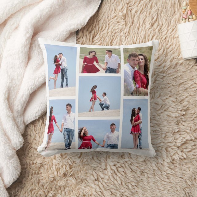 Add Your Instagram Seven Photo Collage Cushion (Blanket)