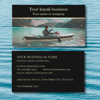 Add your kayak photo kayaking  business card