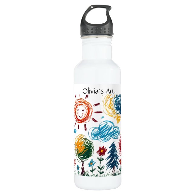 Add your Kid's Artwork to this 710 Ml Water Bottle (Front)
