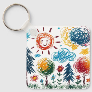 Add your Kid's Artwork to this Key Ring