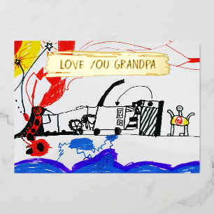 Add Your Kid's Drawing & Photo Custom Grandfather