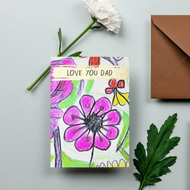 Add Your Kid's Drawing Photo Cute Personalised Dad (Creator Uploaded)