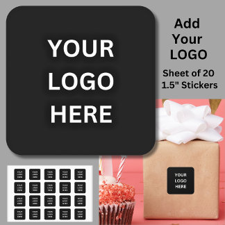 Add Your light colour transparent Logo, on a Black Square Sticker