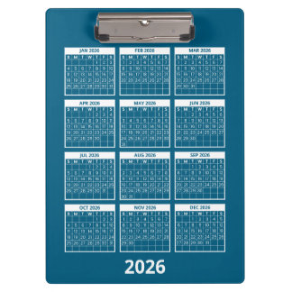 Add Your Logo 2026 Yearly Calendar Clipboard