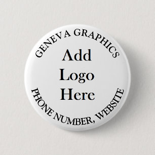 Add Your Logo and Business Information 6 Cm Round Badge