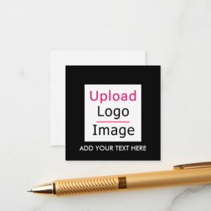 Add Your Logo and Custom Text Business Chic Black Enclosure Card