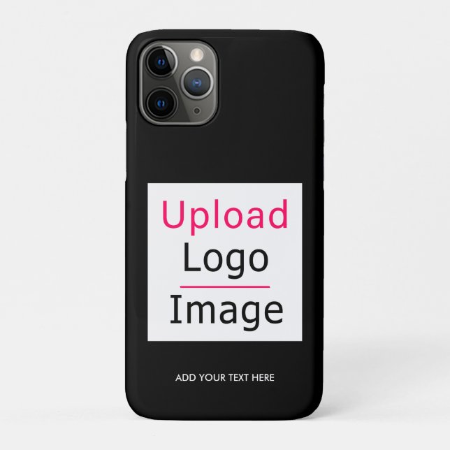 Add Your Logo and Custom Text Modern Business Chic Case-Mate iPhone Case (Back)